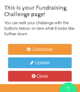 Screenshot of Fundraising Challenge page