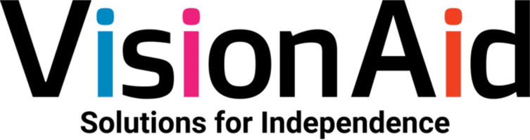 Vision Aid logo with the strapline 'Solutions for Independence'