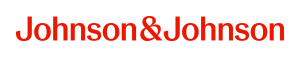 Johnson & Johnson in red text against a white background