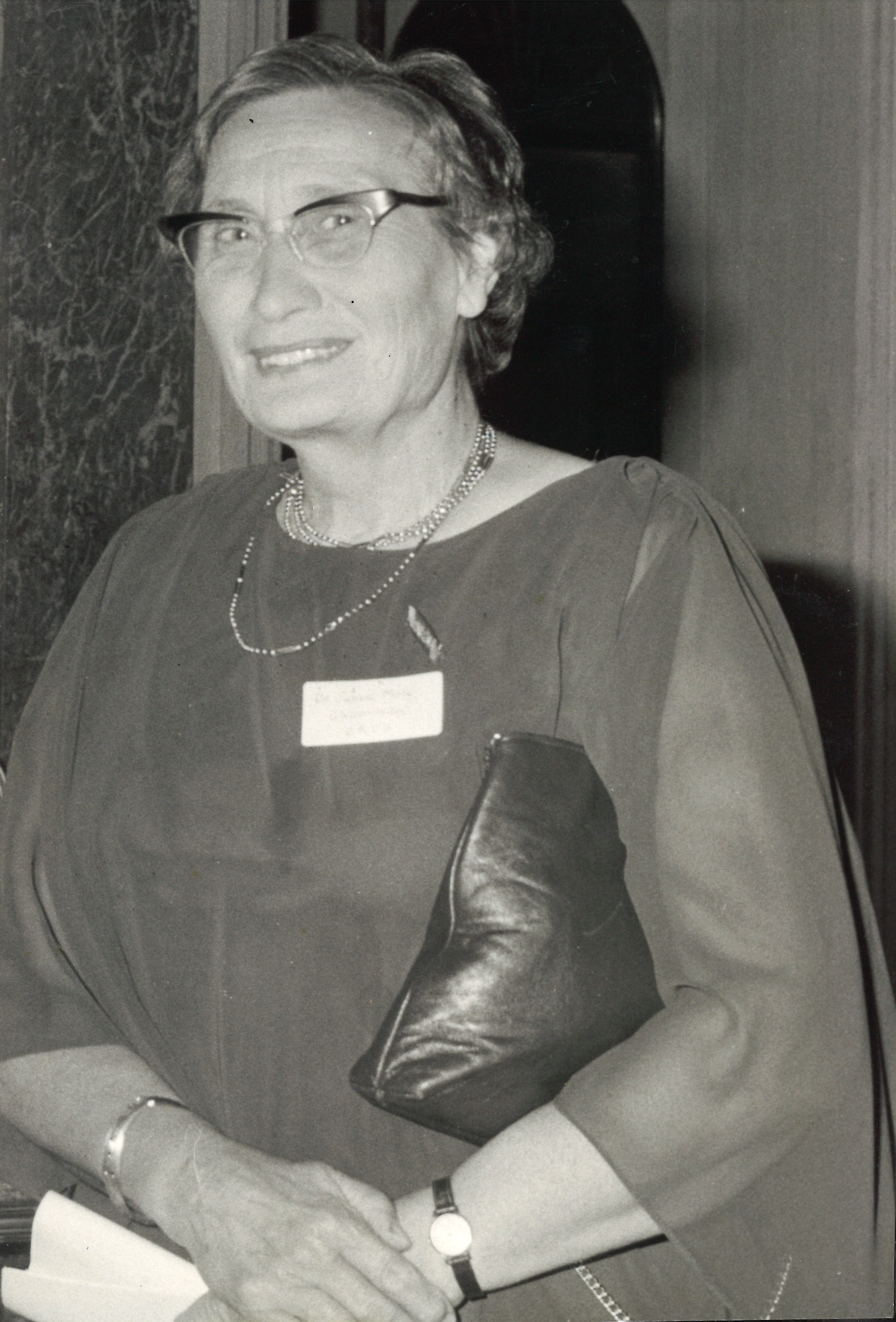 A black and white image of Jessie Mole