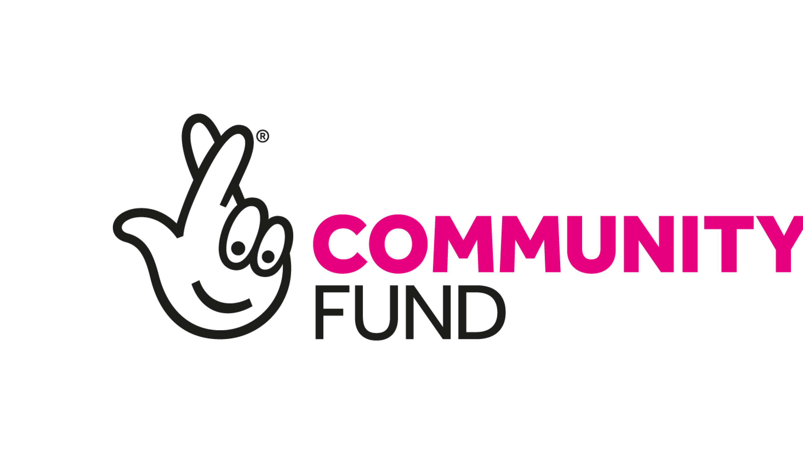 A hand with fingers crossed with the words 'Community Fund' alongside