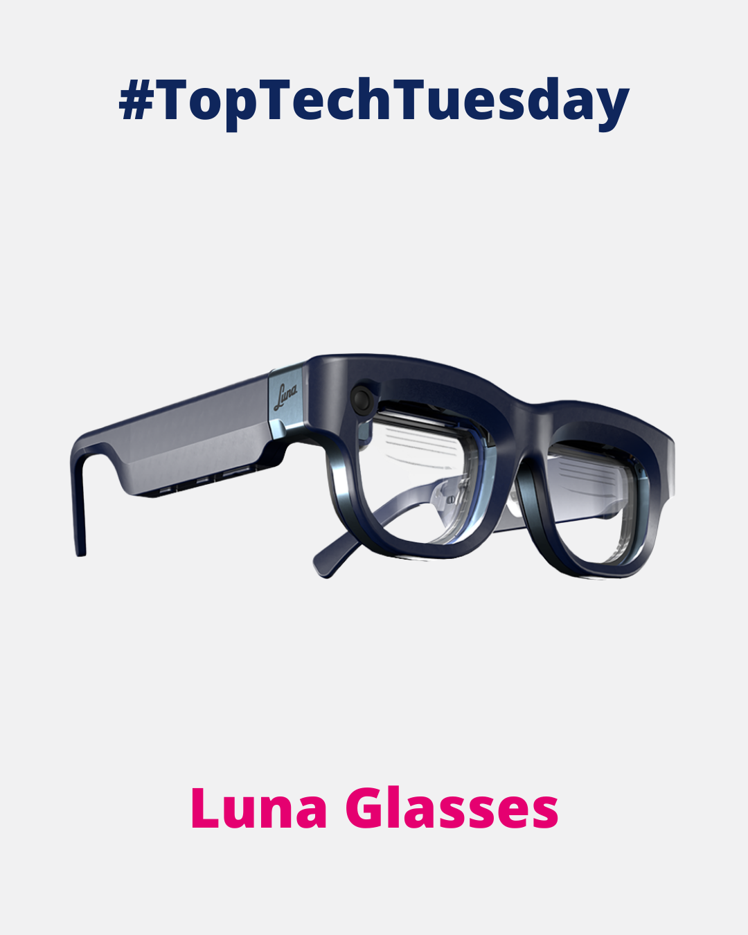Centre of the image is a pair of the glasses that are black. Above is the text 