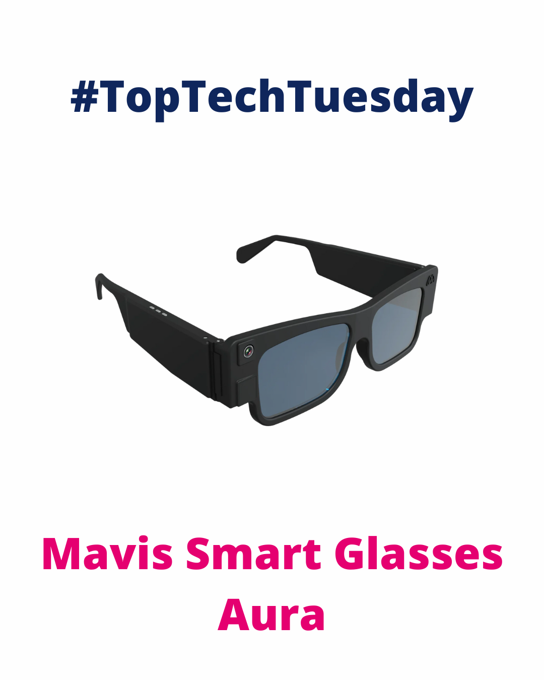 Centre of the image is a pair of the glasses that are black with black lenses. Above is the text 