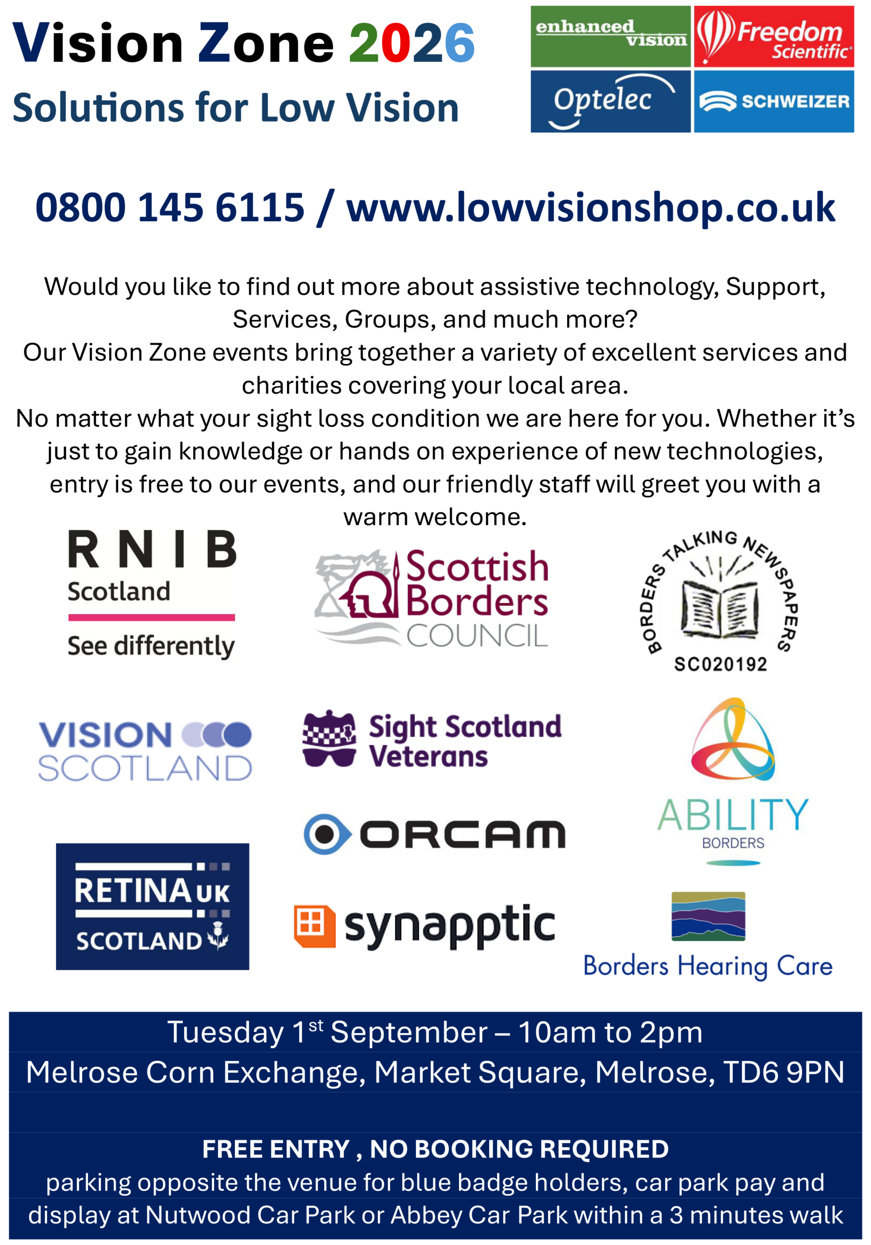 A4 flyer promoting Vision Zone 2026 - Melrose
