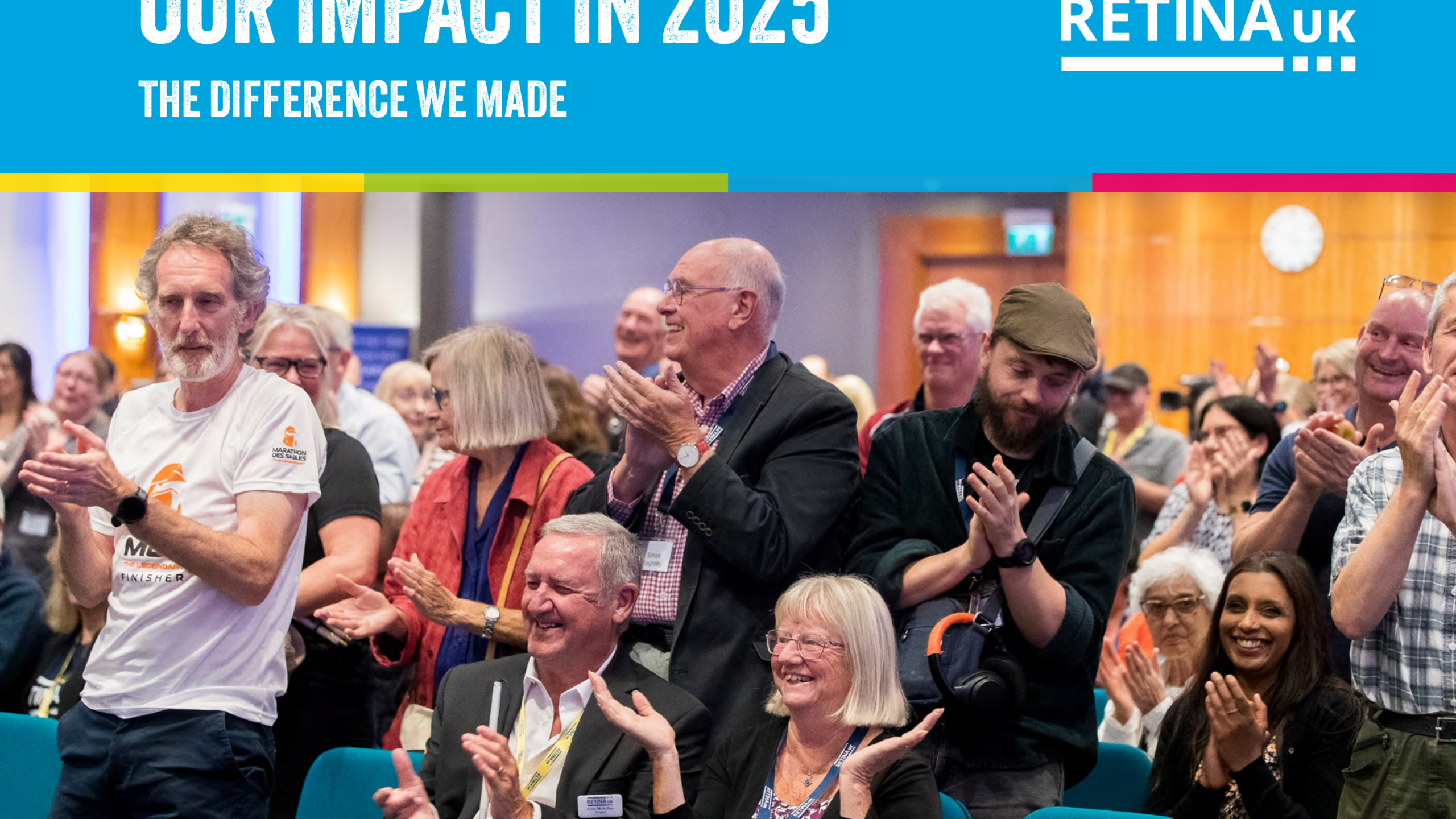 The cover of the 2025 Impact Report showing a room full of our community at our Annual Conference in 2025